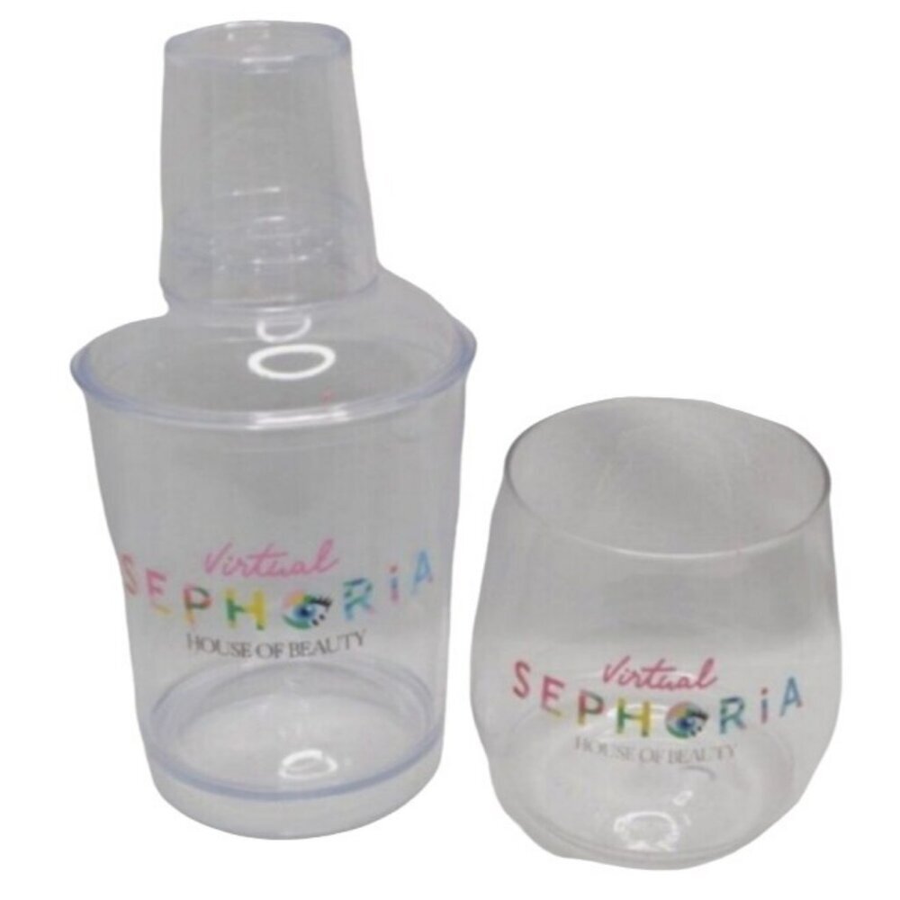 Sephora Sephoria House of Beauty Acrylic Cocktail Shaker and Wine Glass